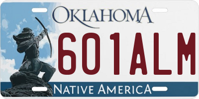 OK license plate 601ALM