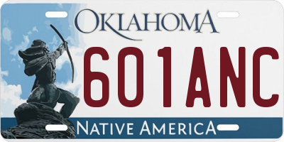 OK license plate 601ANC
