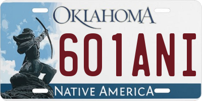 OK license plate 601ANI