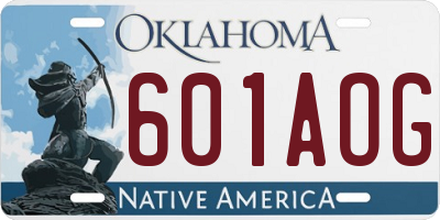 OK license plate 601AOG