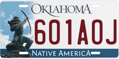 OK license plate 601AOJ