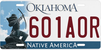 OK license plate 601AOR
