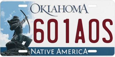 OK license plate 601AOS