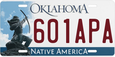 OK license plate 601APA