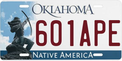 OK license plate 601APE