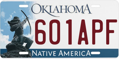 OK license plate 601APF