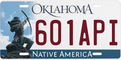 OK license plate 601API