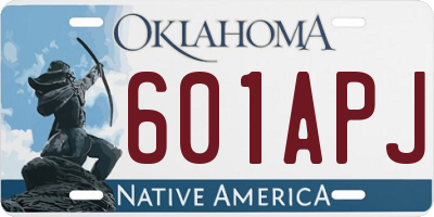 OK license plate 601APJ