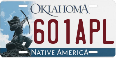 OK license plate 601APL