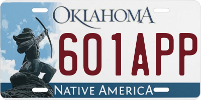 OK license plate 601APP