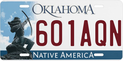 OK license plate 601AQN