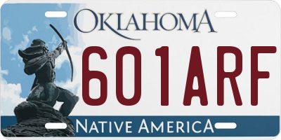 OK license plate 601ARF