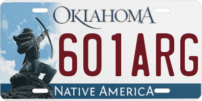 OK license plate 601ARG