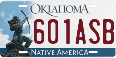 OK license plate 601ASB