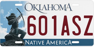 OK license plate 601ASZ