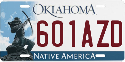 OK license plate 601AZD