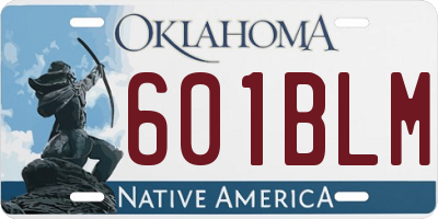 OK license plate 601BLM