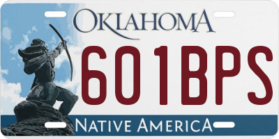 OK license plate 601BPS