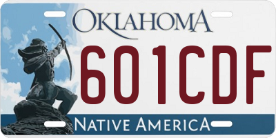OK license plate 601CDF