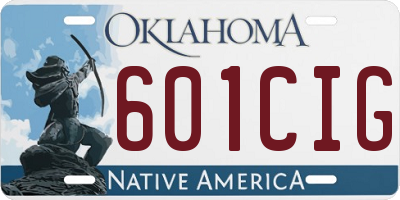 OK license plate 601CIG