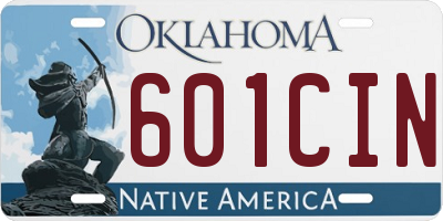 OK license plate 601CIN