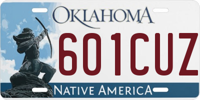 OK license plate 601CUZ