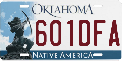 OK license plate 601DFA