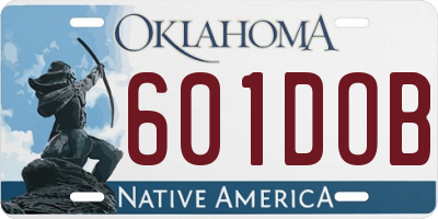 OK license plate 601DOB
