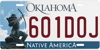 OK license plate 601DOJ