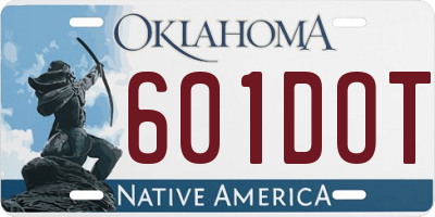 OK license plate 601DOT