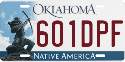 OK license plate 601DPF