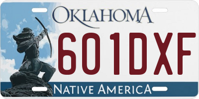 OK license plate 601DXF