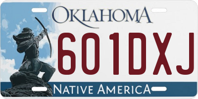 OK license plate 601DXJ