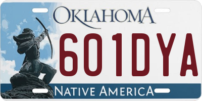 OK license plate 601DYA