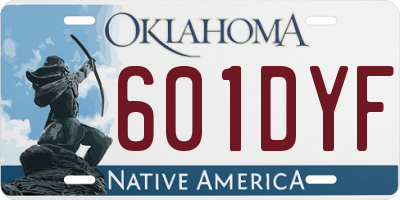 OK license plate 601DYF