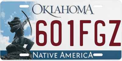 OK license plate 601FGZ