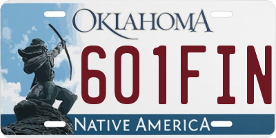 OK license plate 601FIN