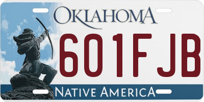 OK license plate 601FJB