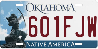 OK license plate 601FJW