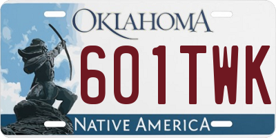 OK license plate 601TWK