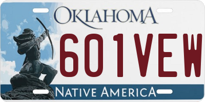 OK license plate 601VEW
