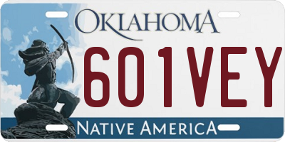 OK license plate 601VEY