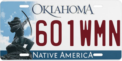 OK license plate 601WMN
