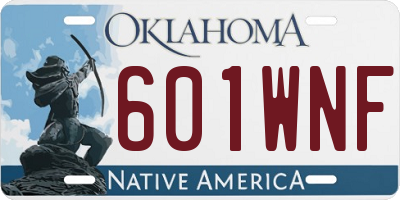 OK license plate 601WNF