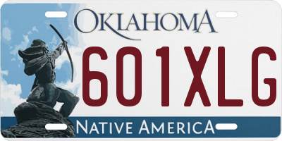 OK license plate 601XLG