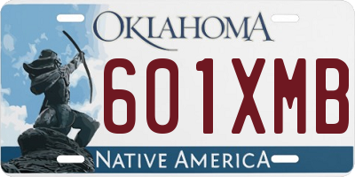 OK license plate 601XMB