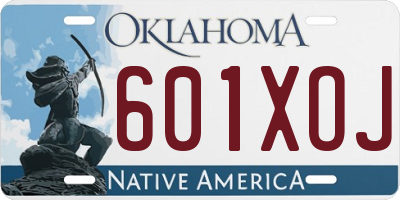 OK license plate 601XOJ