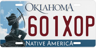 OK license plate 601XOP