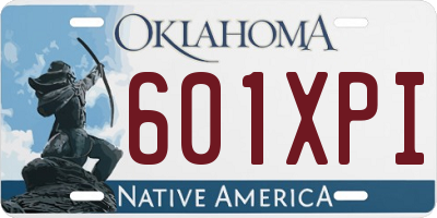 OK license plate 601XPI