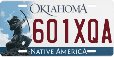 OK license plate 601XQA